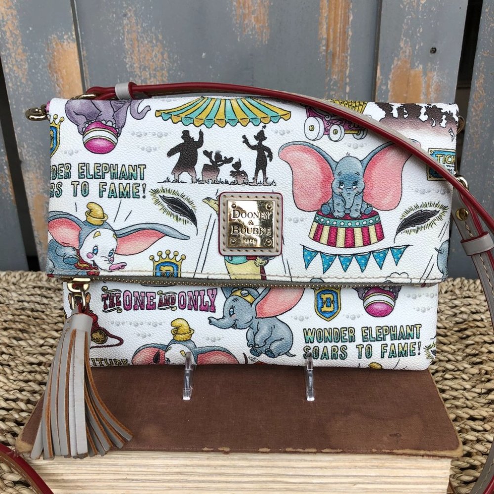 Dooney & Bourke White Crossbody Bag with Elephant Print